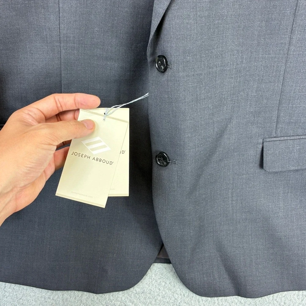 Joseph Abboud 2 Piece Wool Suit Mens 50R 44W Gray Two Button Blazer Pants NWT